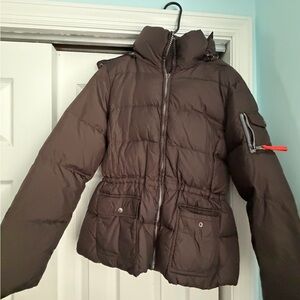 Brown puffer coat